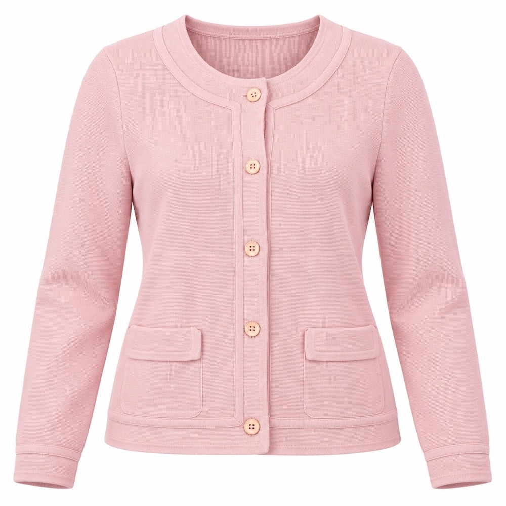 Talbots Cardigan Sweater Women XL Pink Classic Preppy Button Front Faux Pockets